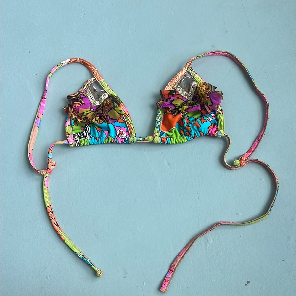 Colorful tiny bikini top